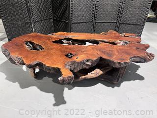 Gorgeous One-of-a-Kind Redwood Coffee Table 
